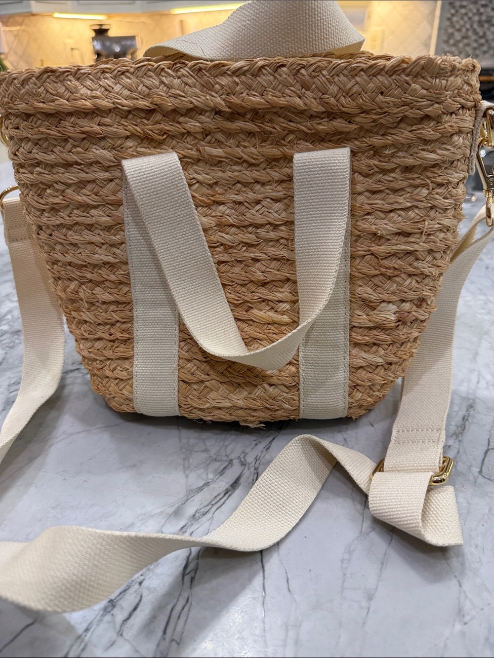 J. Crew Raffia straw mini tote bag
